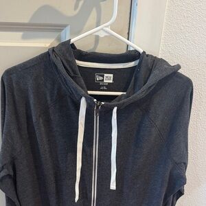 New Era Charcoal Hoodie with White Accents
